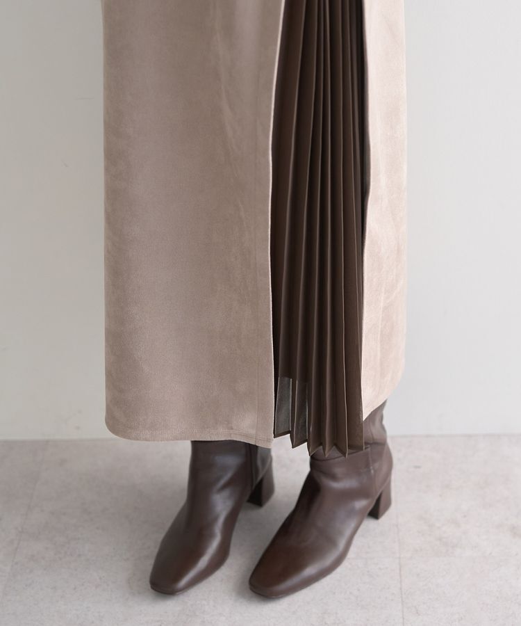 YECCA VECCA「【2点SET】ブラウスセットプリーツMIXジャンスカ」|ジャンパースカート|