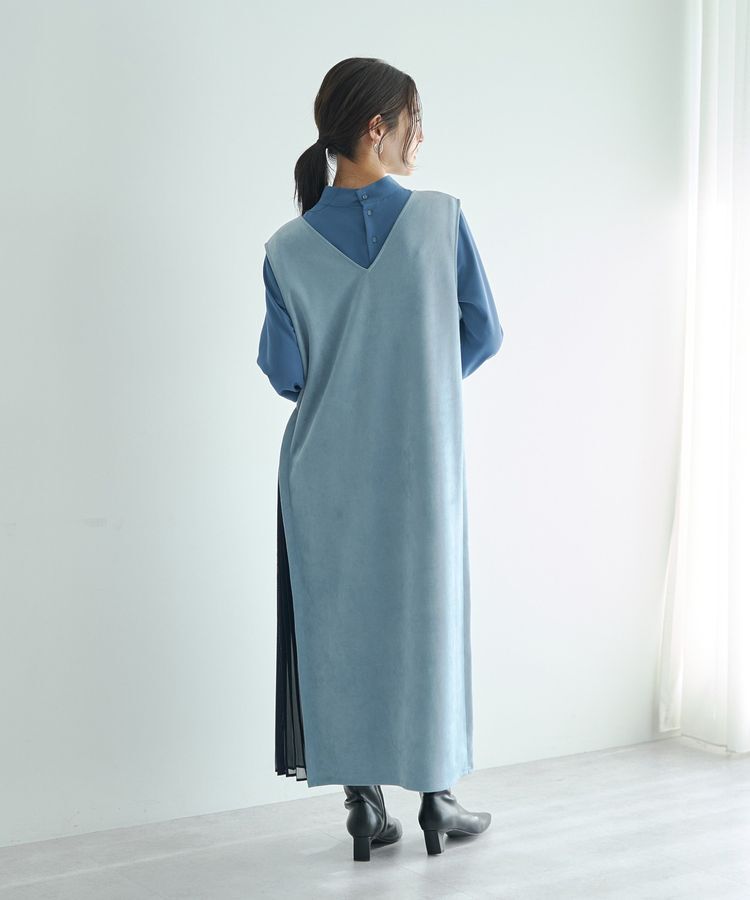 YECCA VECCA「【2点SET】ブラウスセットプリーツMIXジャンスカ」|ジャンパースカート|