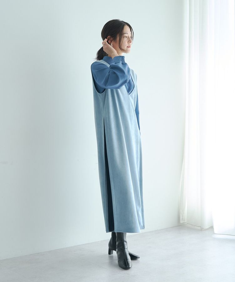 YECCA VECCA「【2点SET】ブラウスセットプリーツMIXジャンスカ」|ジャンパースカート|