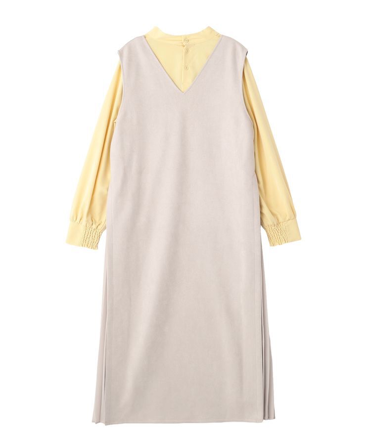 YECCA VECCA「【2点SET】ブラウスセットプリーツMIXジャンスカ」|ジャンパースカート|