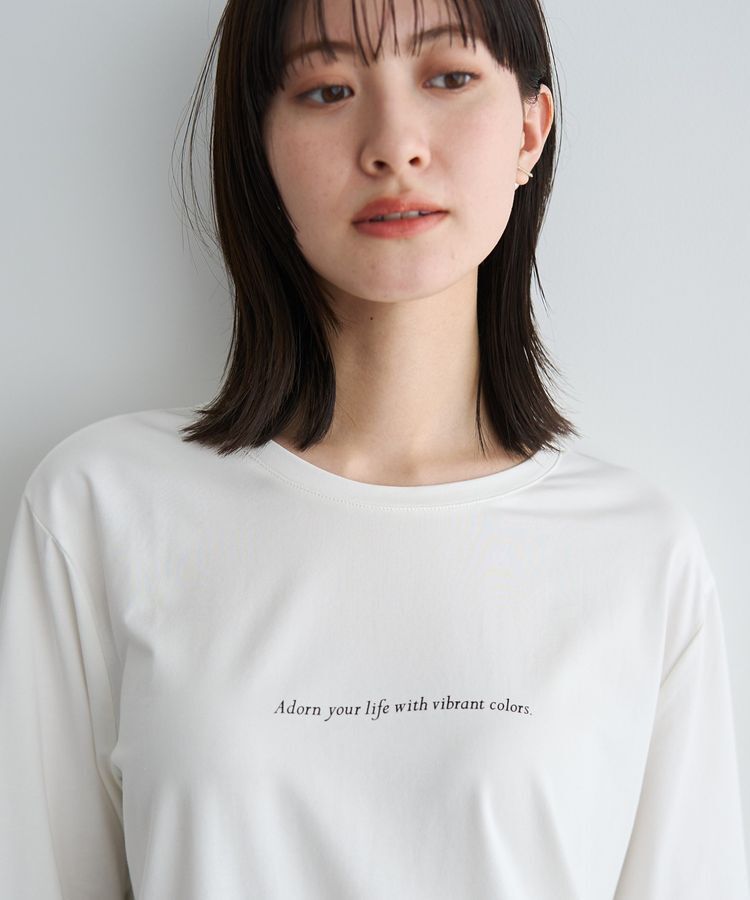 YECCA VECCA「ラウンドヘム7分袖ロゴTee」|Tシャツ・カットソー|