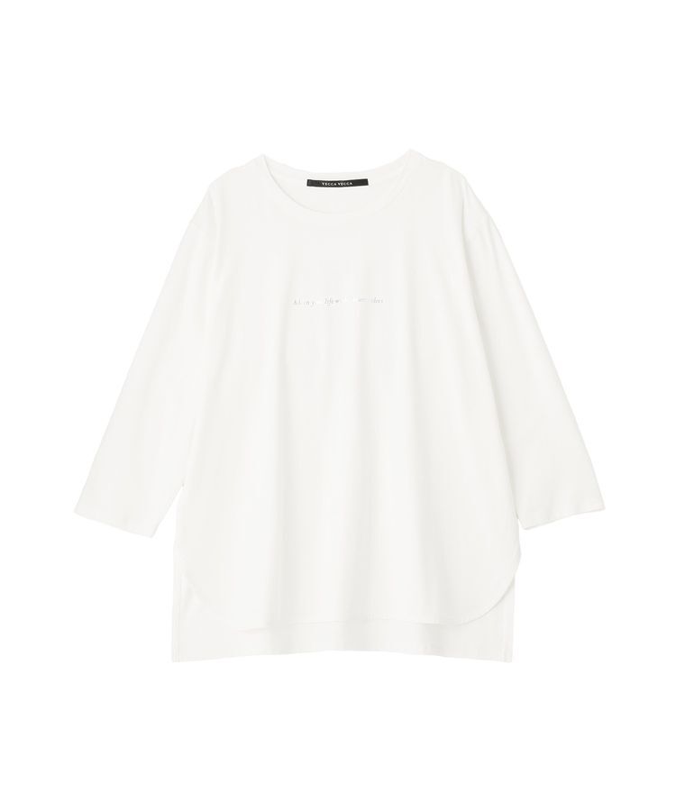 YECCA VECCA「ラウンドヘム7分袖ロゴTee」|Tシャツ・カットソー|