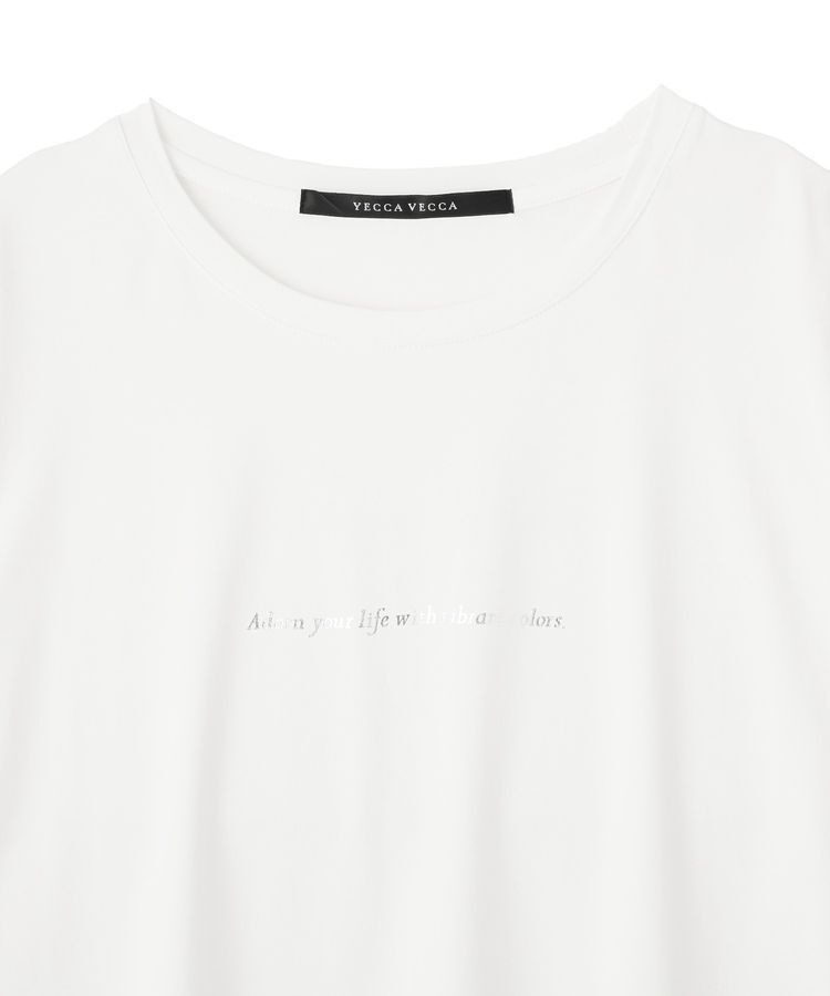 YECCA VECCA「ラウンドヘム7分袖ロゴTee」|Tシャツ・カットソー|