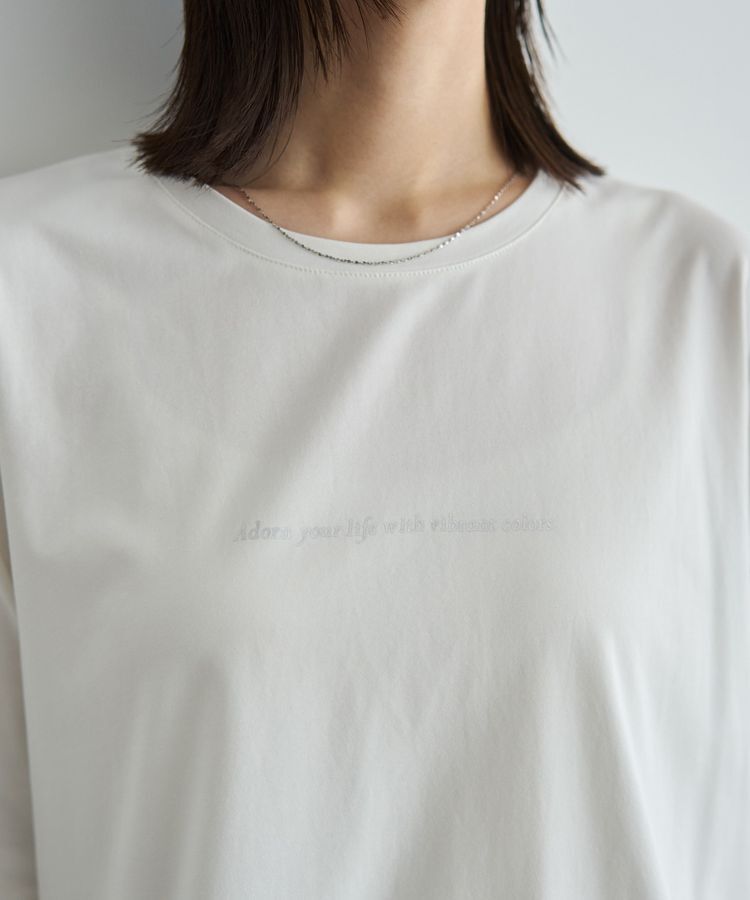 YECCA VECCA「ラウンドヘム7分袖ロゴTee」|Tシャツ・カットソー|