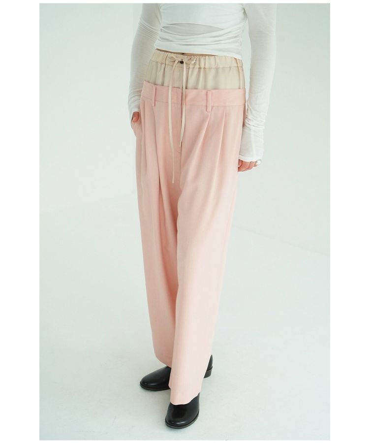 GARAGE OF GOOD CLOTHING「【CLANE】W WAIST WIDE SLACKS」|その他|Light Pink