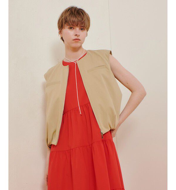 allureville「チノギャザリングヘムジレブルゾン」|ブルゾン・スタジャン|