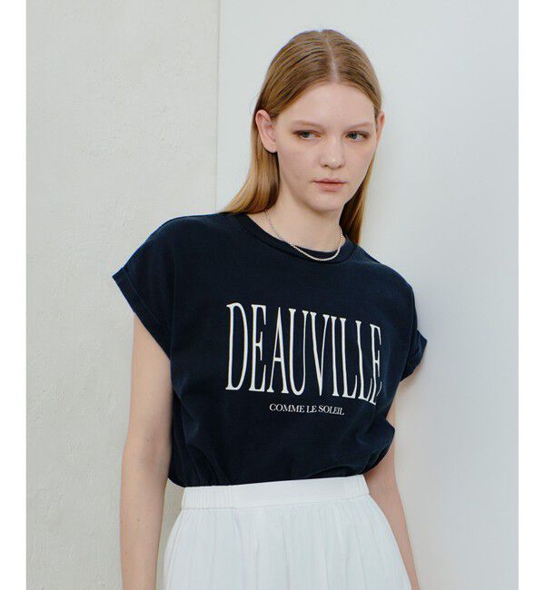 allureville「ピグメントダイターンバックスリーブ Tシャツ」|Tシャツ・カットソー|ネイビー