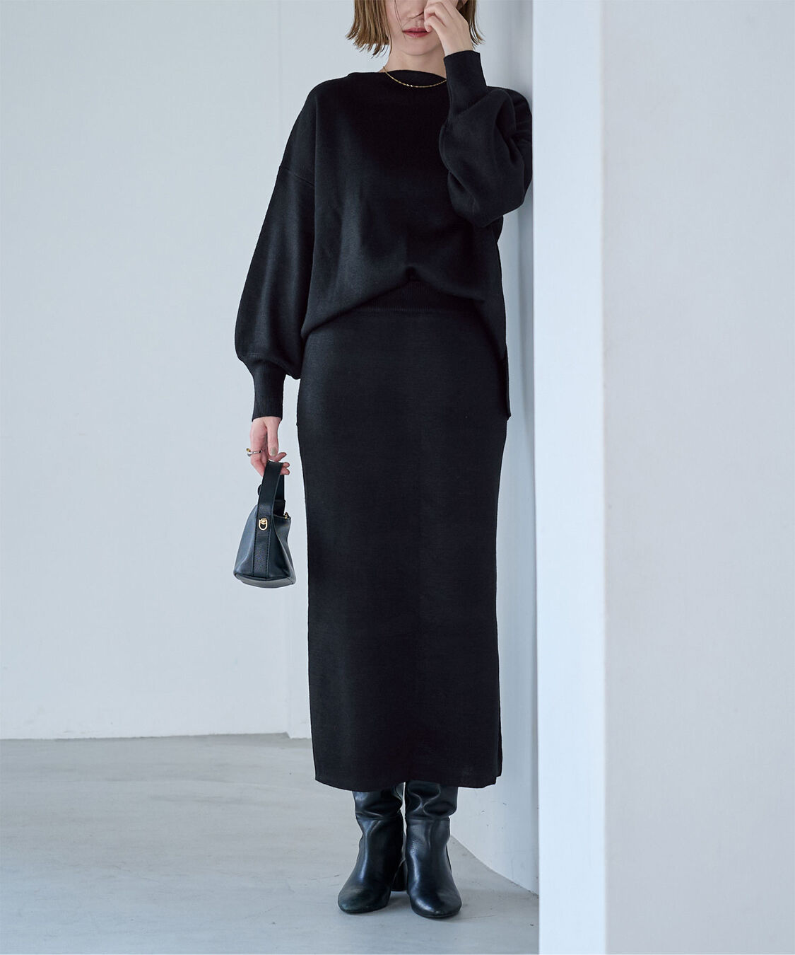 ur's「ミラノリブニットセットアップ」|ニット・セーター|ブラック