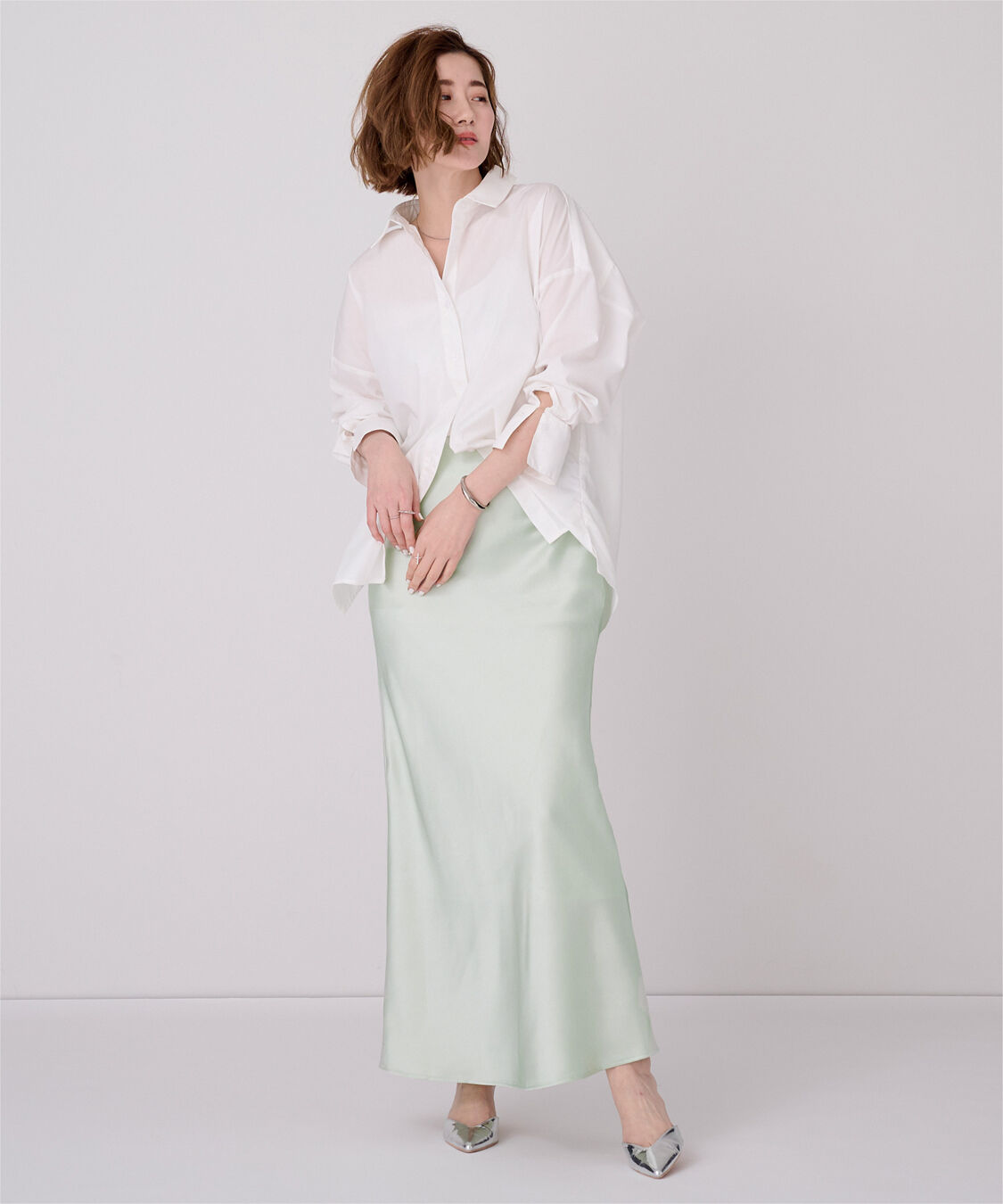 ur's「サテンマーメイドマキシスカート」|スカート|