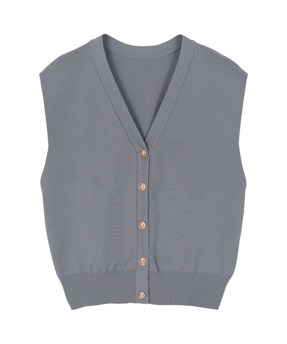 ur's「ゴールド釦コクーンニットベスト」|ニット・セーター|