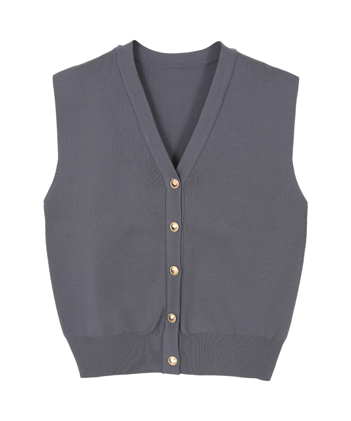 ur's「ゴールド釦コクーンニットベスト」|ニット・セーター|