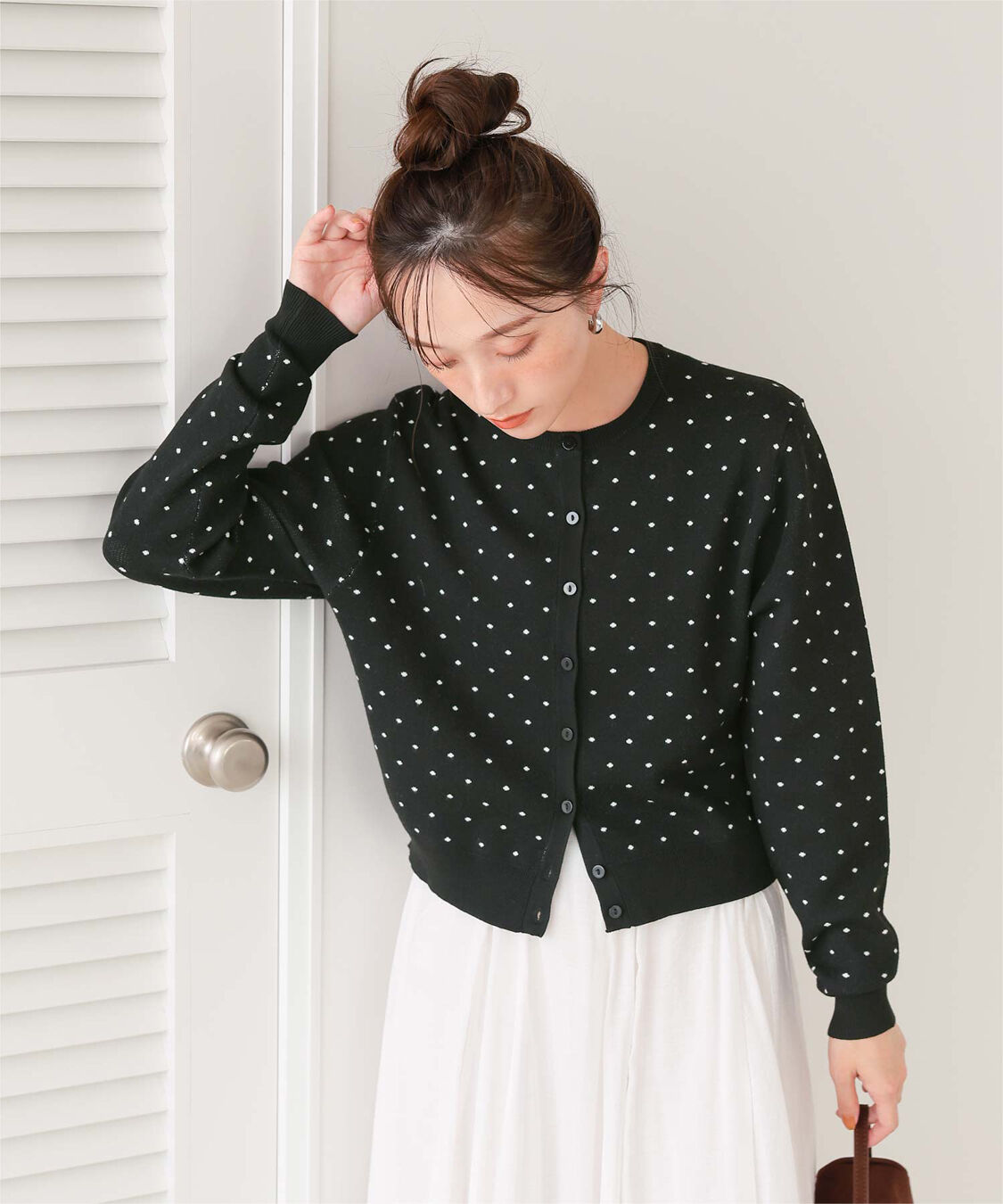 titivate「ドットジャガードニットカーディガン」|ニット・セーター|