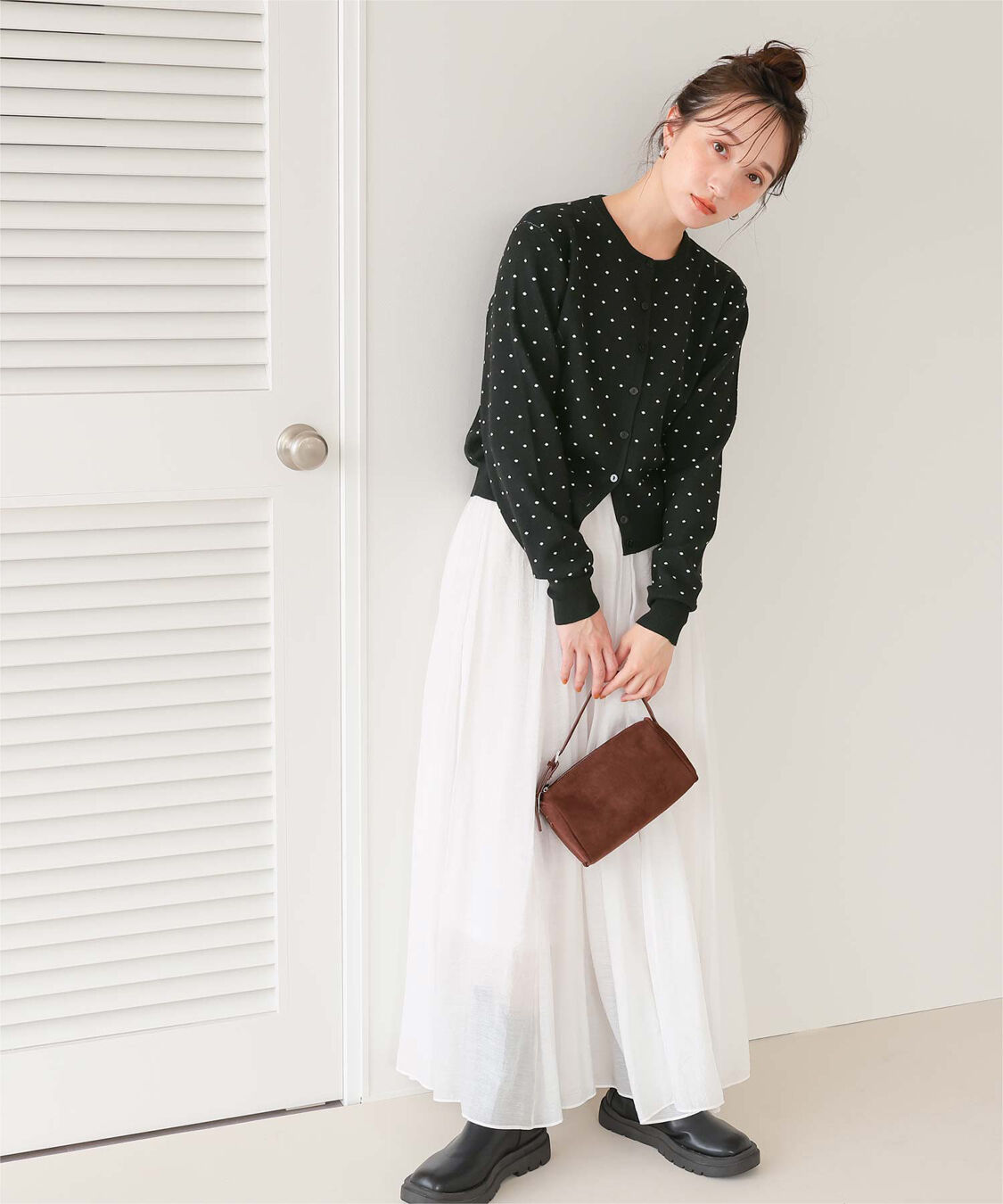 titivate「ドットジャガードニットカーディガン」|ニット・セーター|