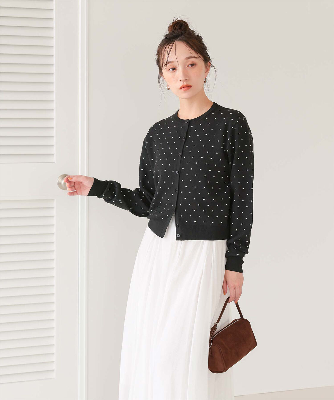 titivate「ドットジャガードニットカーディガン」|ニット・セーター|