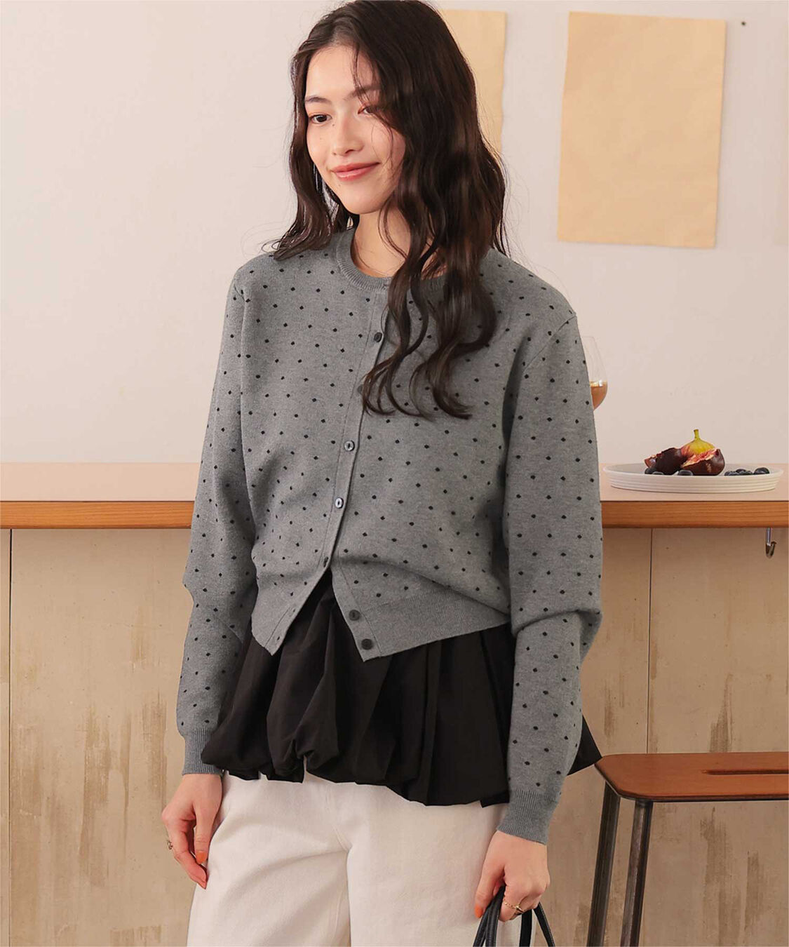 titivate「ドットジャガードニットカーディガン」|ニット・セーター|