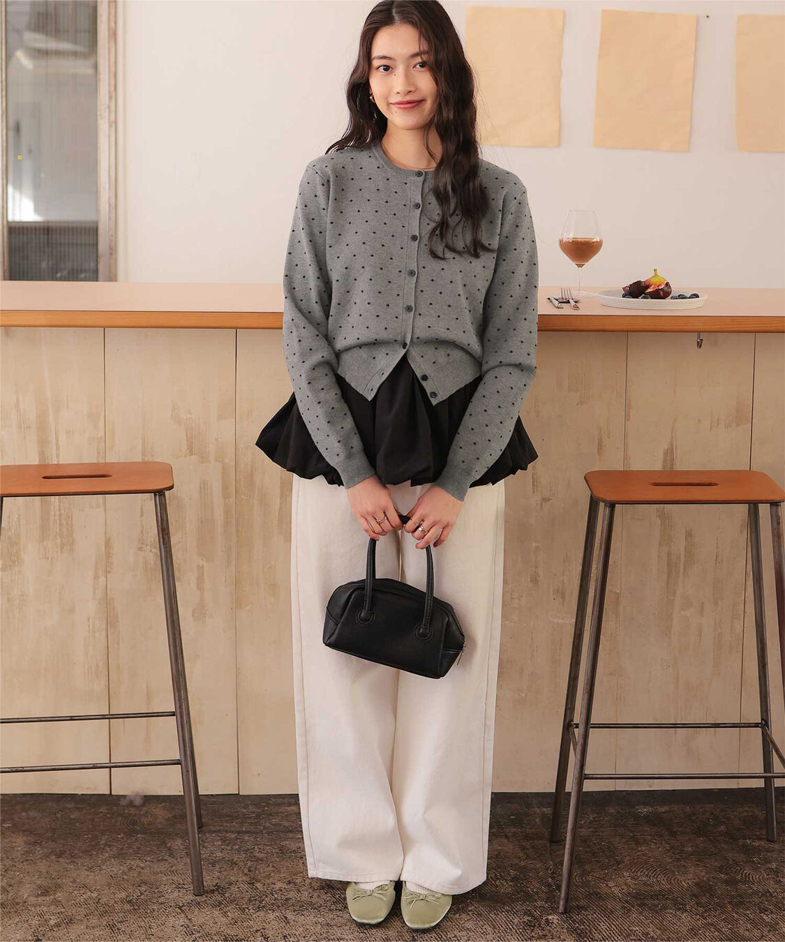 titivate「ドットジャガードニットカーディガン」|ニット・セーター|