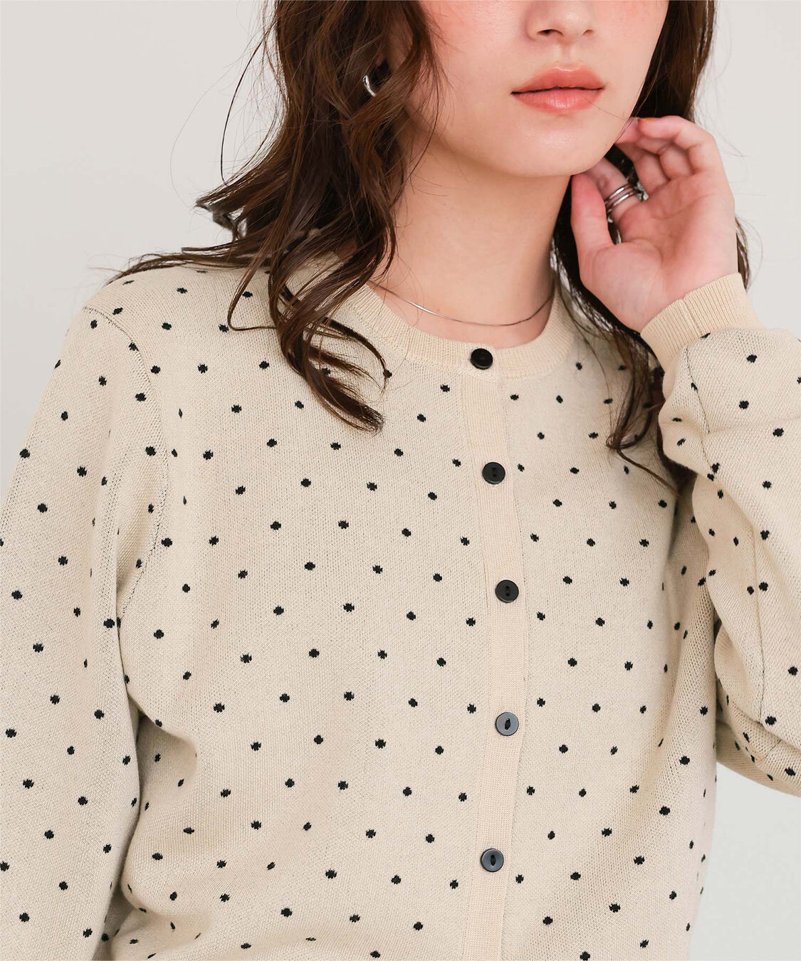 titivate「ドットジャガードニットカーディガン」|ニット・セーター|