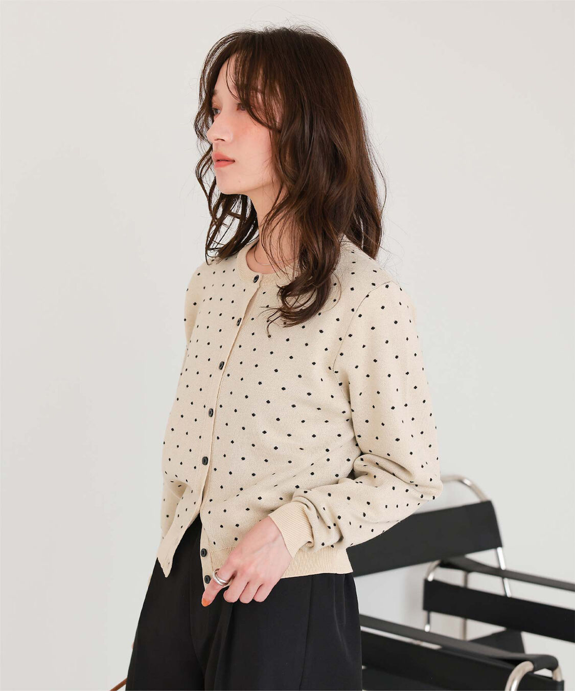 titivate「ドットジャガードニットカーディガン」|ニット・セーター|