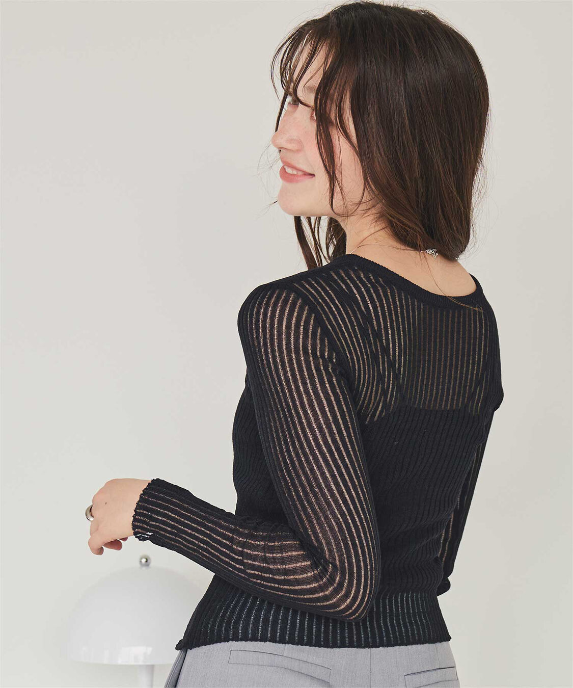 titivate「前後2wayウォッシャブルリブシアーニットカーディガン」|カーディガン|