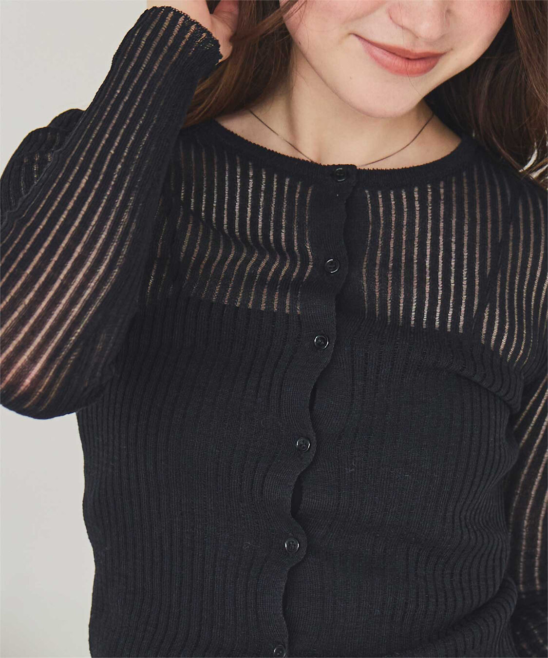 titivate「前後2wayウォッシャブルリブシアーニットカーディガン」|カーディガン|