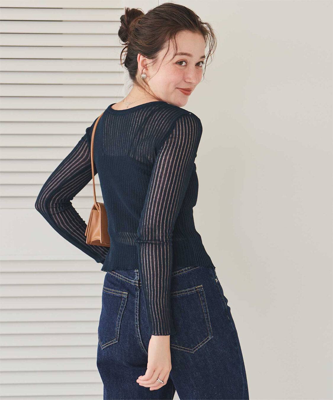 titivate「前後2wayウォッシャブルリブシアーニットカーディガン」|カーディガン|