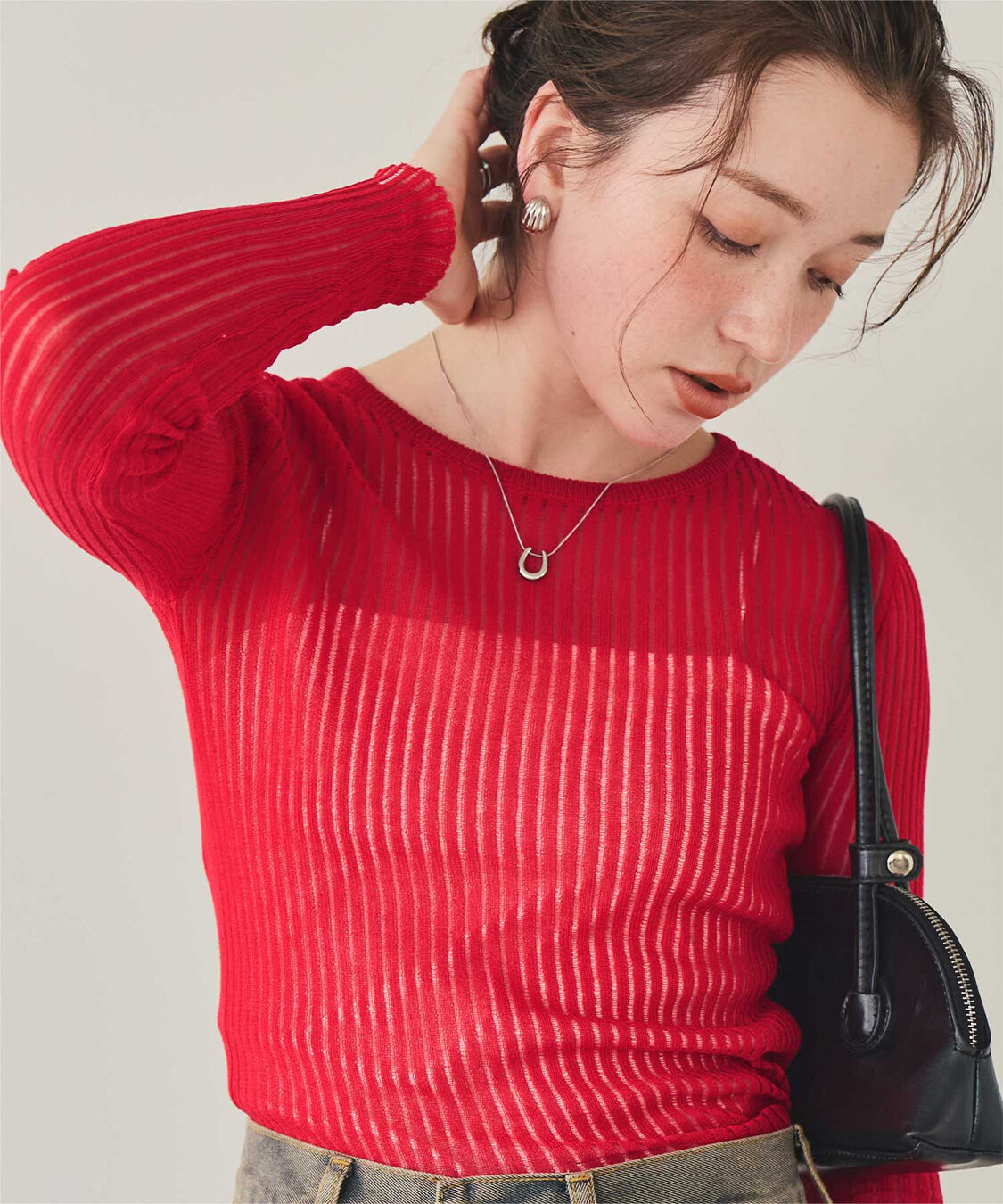 titivate「前後2wayウォッシャブルリブシアーニットカーディガン」|カーディガン|