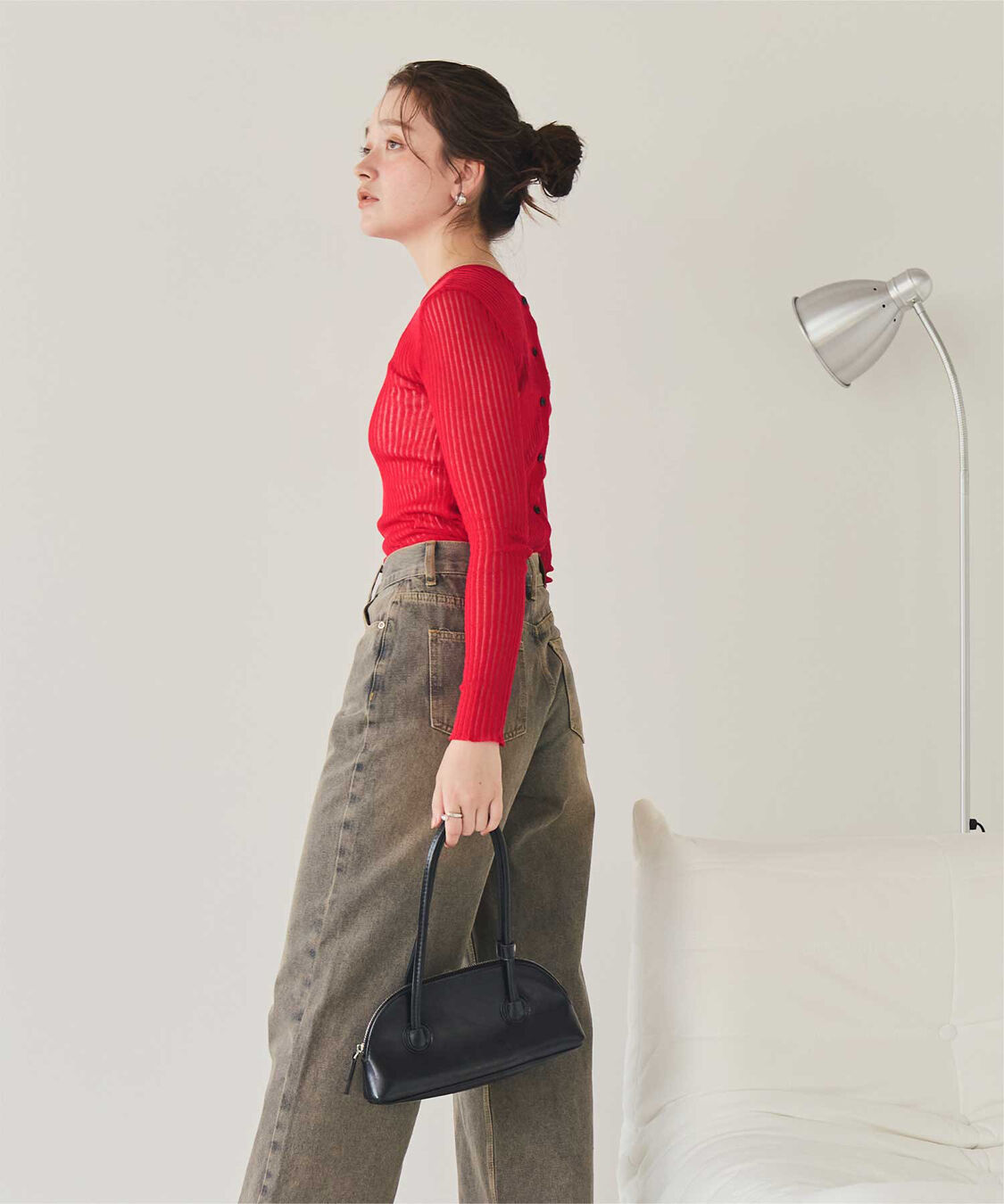 titivate「前後2wayウォッシャブルリブシアーニットカーディガン」|カーディガン|