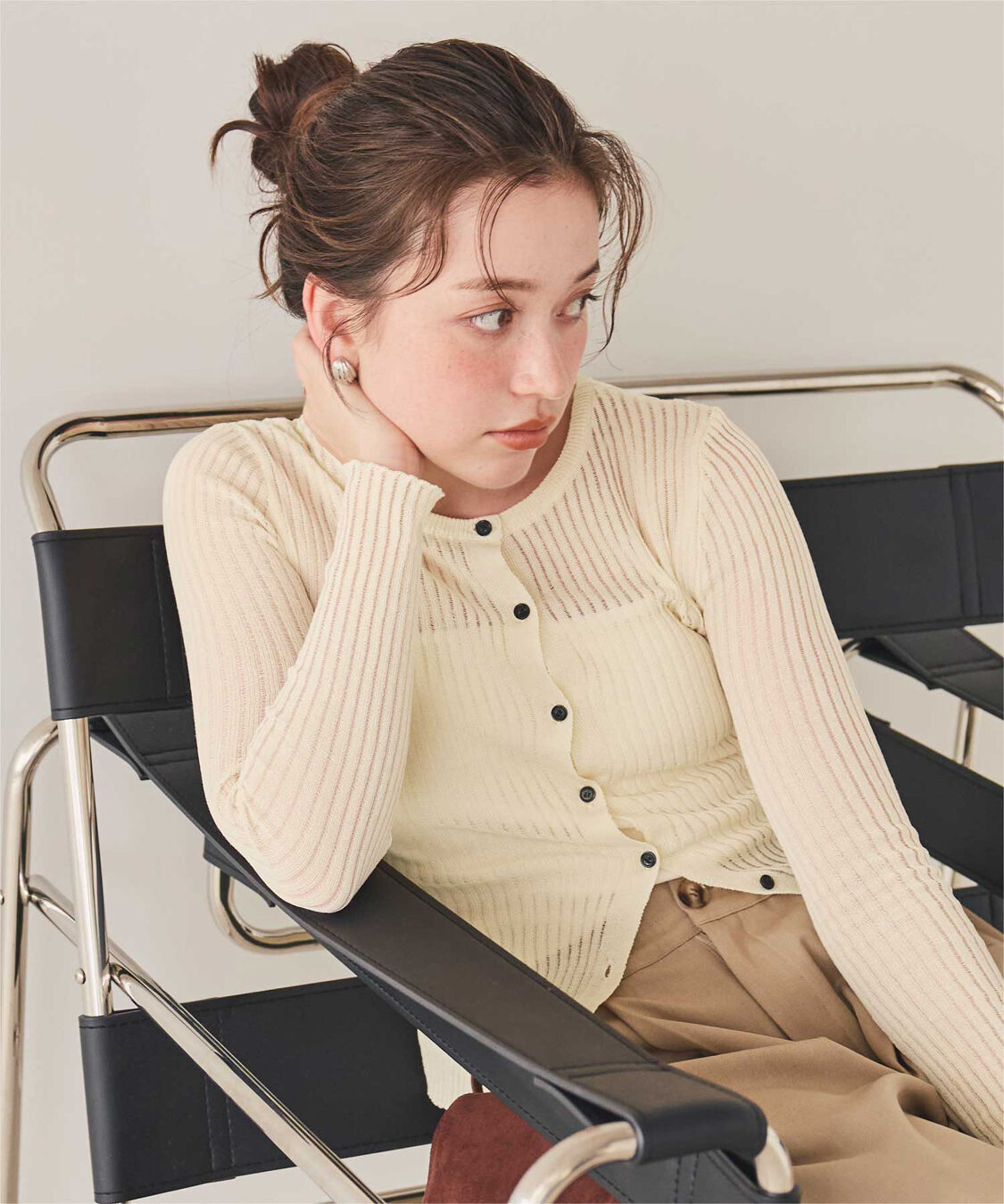 titivate「前後2wayウォッシャブルリブシアーニットカーディガン」|カーディガン|