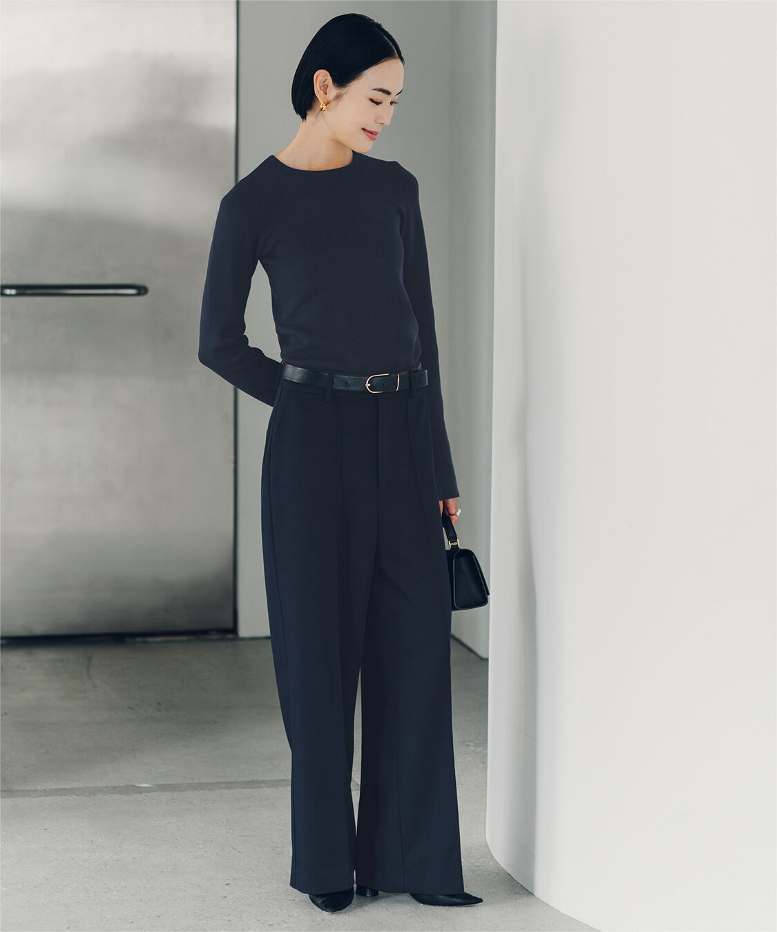 ur's「【小林有里さんコラボアイテム】ピンタックセンタープレスワイドパンツ」|スラックス|