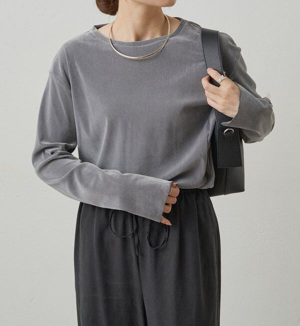  「【リバイバル】ナイロンチュールベロアクルーネックカットソー」|プルオーバー|