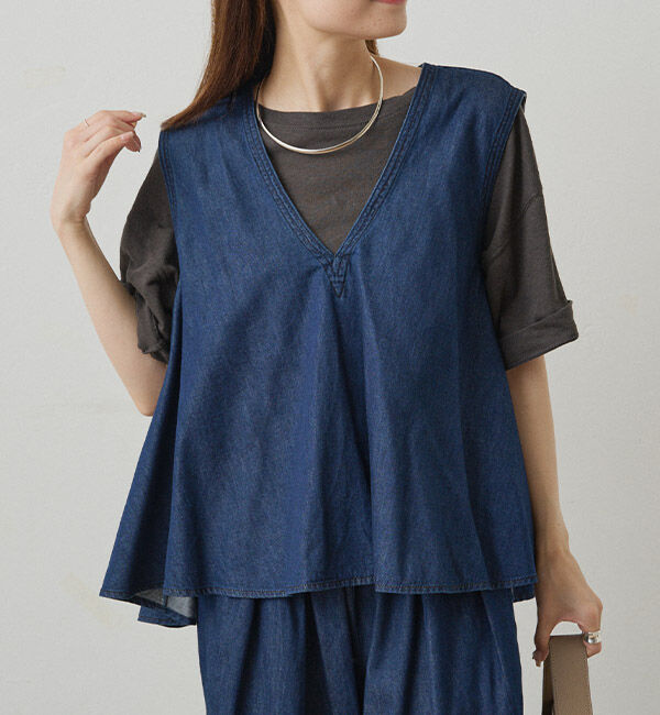  「【SET ITEM】デニムフレアブラウス+イージーパンツセット」|その他|