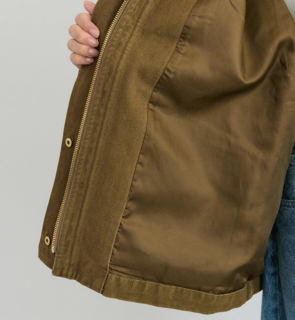  「フェイクレザー襟カバーオールジャケット」|テーラードジャケット|