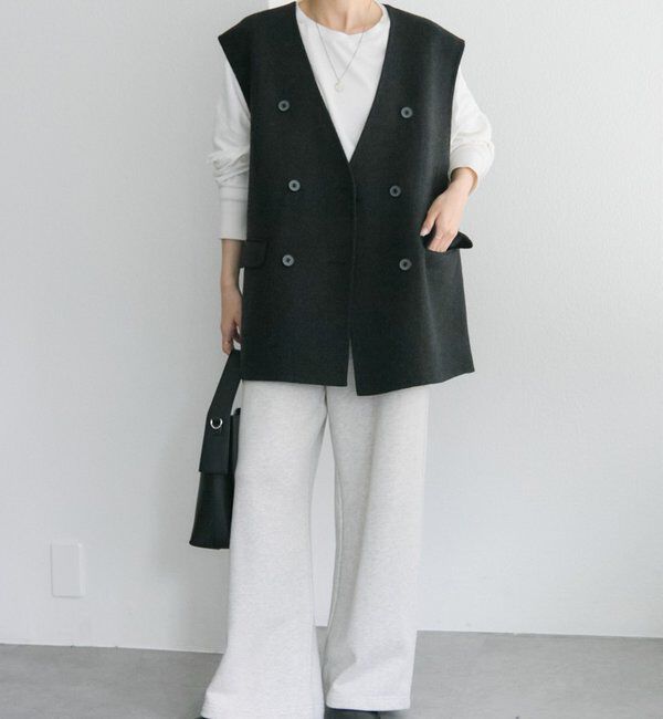  「ハンドメイド風ウール混ジレベスト」|ダウンベスト・ベスト|
