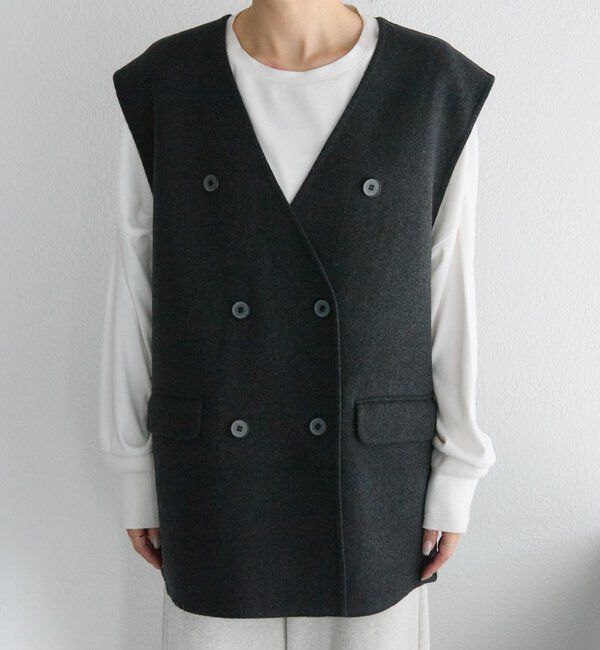  「ハンドメイド風ウール混ジレベスト」|ダウンベスト・ベスト|