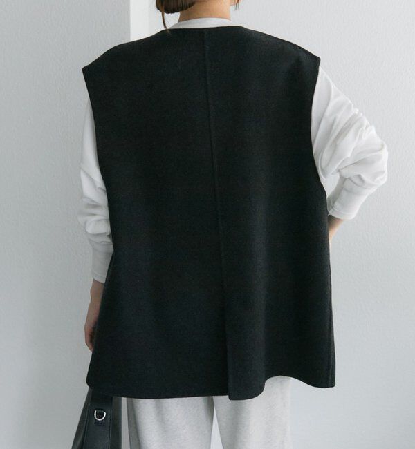  「ハンドメイド風ウール混ジレベスト」|ダウンベスト・ベスト|