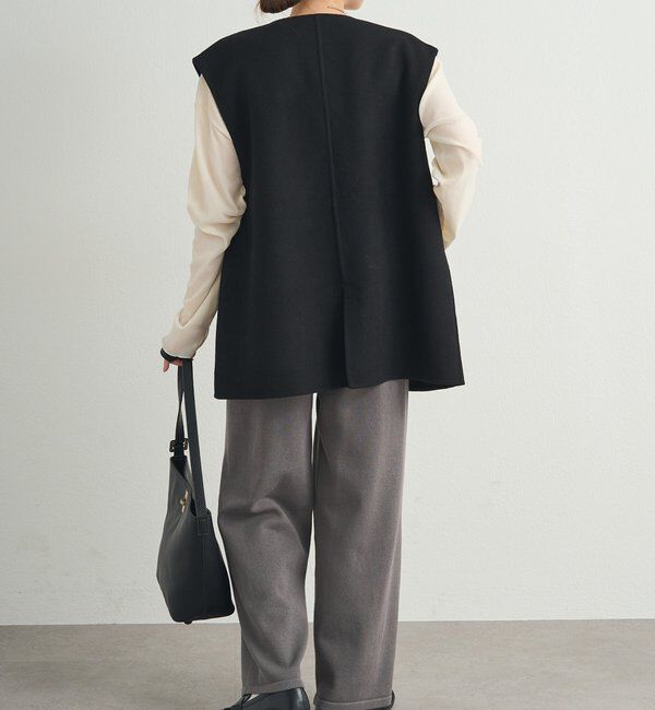  「ハンドメイド風ウール混ジレベスト」|ダウンベスト・ベスト|