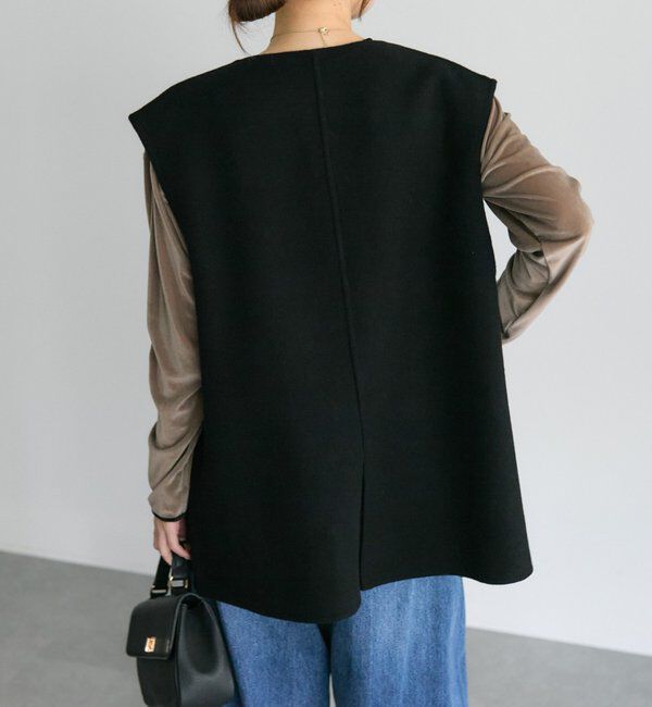  「ハンドメイド風ウール混ジレベスト」|ダウンベスト・ベスト|