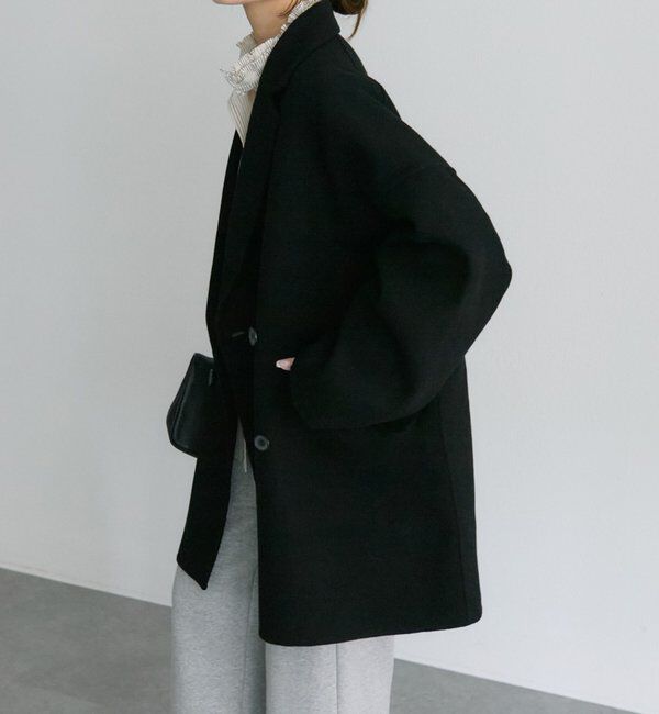  「ハンドメイド風ウール混テーラーコート」|その他|