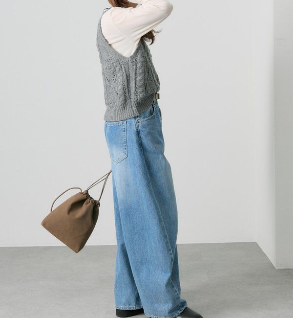  「ポップコーン編みニットベスト」|ニット・セーター|