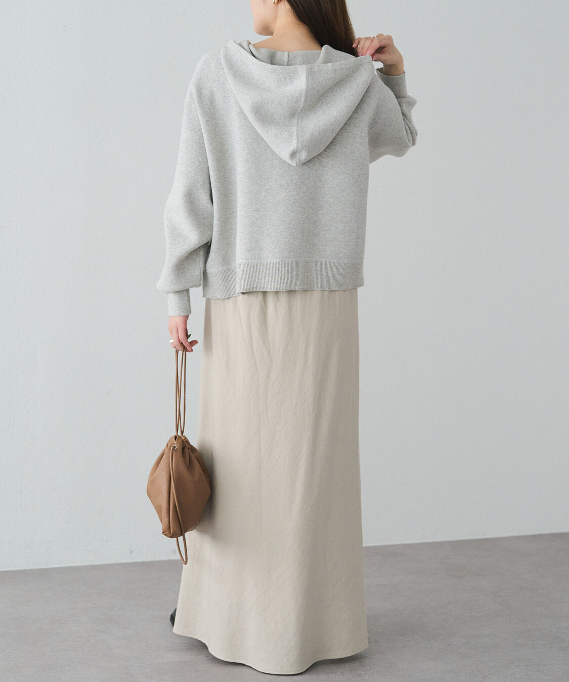  「スウェットライクダブルジャガードニットパーカー」|パーカー|