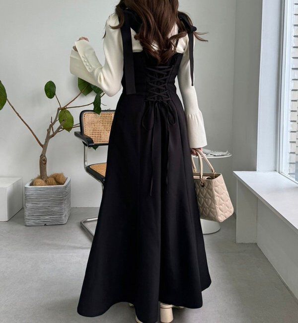  「【新色追加】着痩せ効果抜群/マイナス5キロ見えキャミワンピ」|ワンピース|