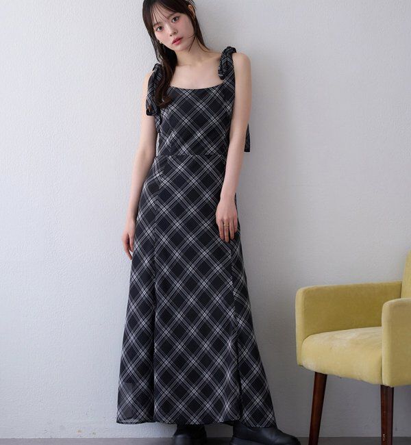  「【新色追加】着痩せ効果抜群/マイナス5キロ見えキャミワンピ」|ワンピース|