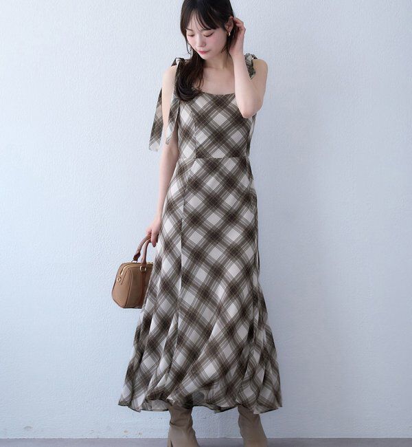  「【新色追加】着痩せ効果抜群/マイナス5キロ見えキャミワンピ」|ワンピース|