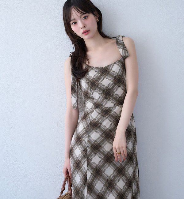  「【新色追加】着痩せ効果抜群/マイナス5キロ見えキャミワンピ」|ワンピース|