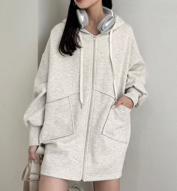  「【WEB限定】ビッグシルエットジップパーカー／裏毛」|プルオーバー|