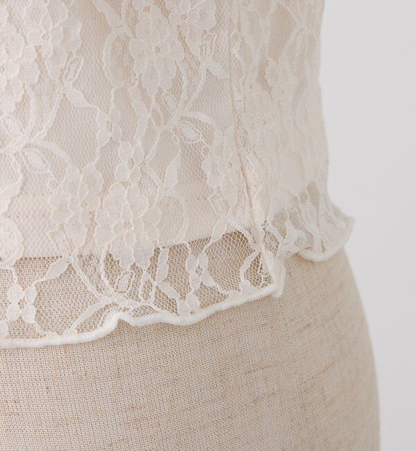  「肩リボンレースキャミ／リボン取り外し可」|プルオーバー|