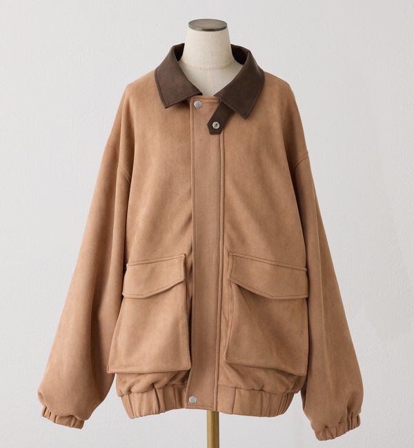  「WEB限定【ロングシーズン活躍！】オーバーサイズ合皮ブルゾン」|ダウンベスト・ベスト|