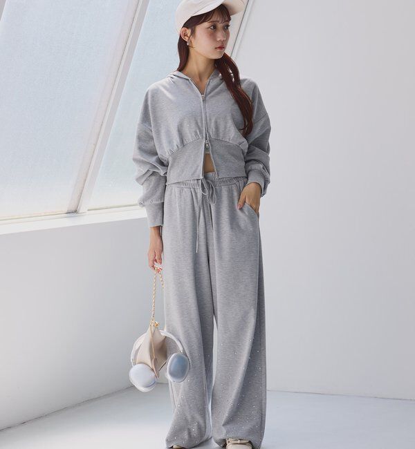  「セットアップ対応／裾ビジューカットパンツ」|その他|