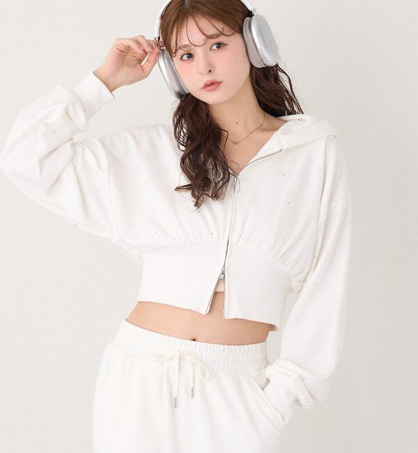  「セットアップ対応／ビジューパーカー」|プルオーバー|