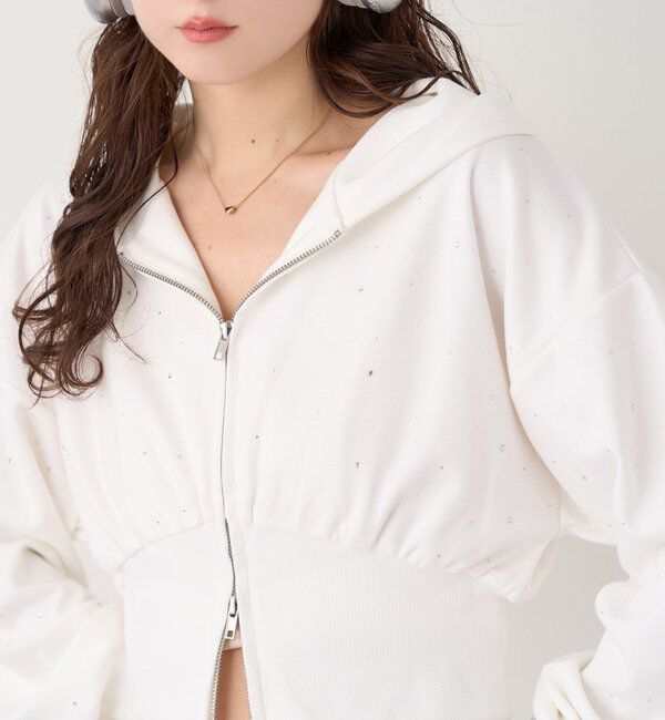  「セットアップ対応／ビジューパーカー」|プルオーバー|